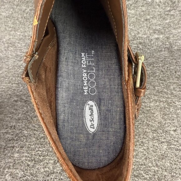✅Dr.Scholl's Boots Womens 8W Brown Leather Wedge Ankle Side Zip Fashion Booties. - Picture 4 of 10